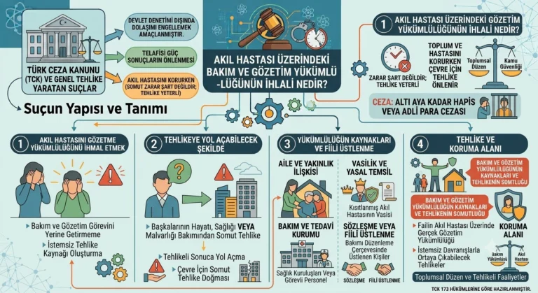 Akıl hastası üzerindeki bakım ve gözetim yükümlülüğünün ihlali