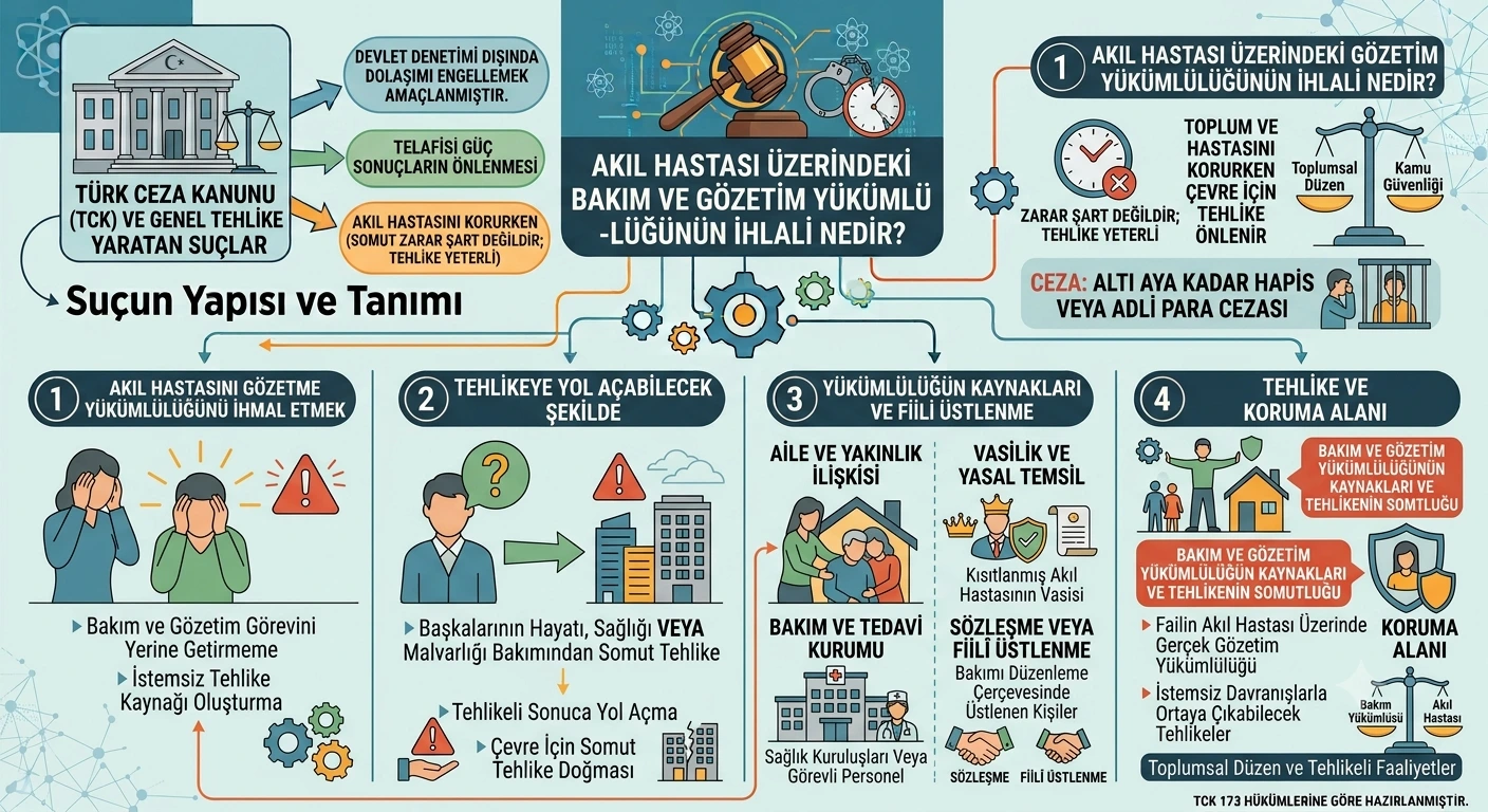 Akıl hastası üzerindeki bakım ve gözetim yükümlülüğünün ihlali